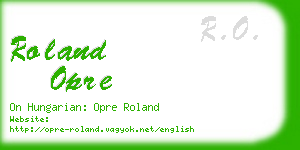 roland opre business card